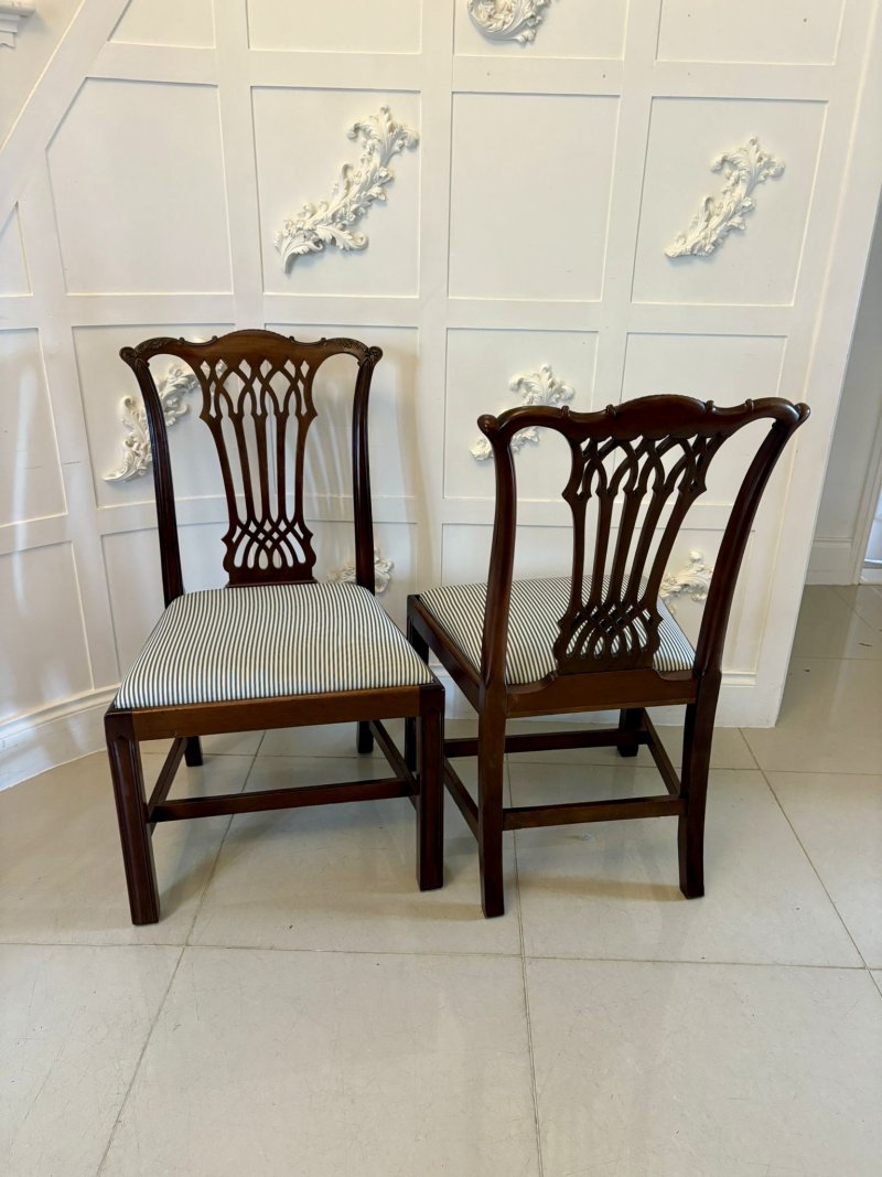 Outstanding Quality Set of 8 Antique Victorian Carved Mahogany Dining Chairs - Image 6